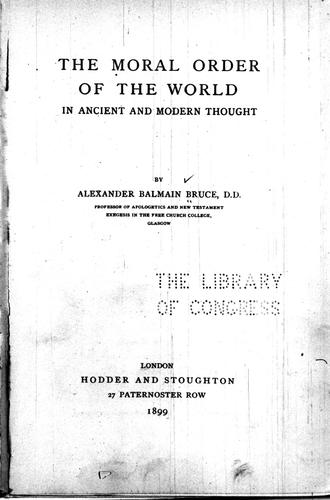 The moral order of the world