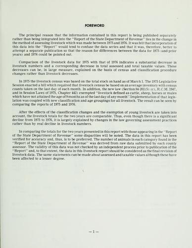 Livestock report of the State Department of Revenue, 1975-1976