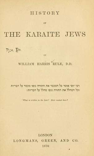 History Of The Karaite Jews