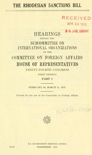 The Rhodesian sanctions bill