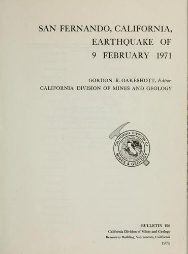 San Fernando, California, earthquake of 9 February 1971