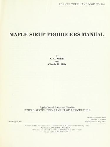 Maple sirup producers manual