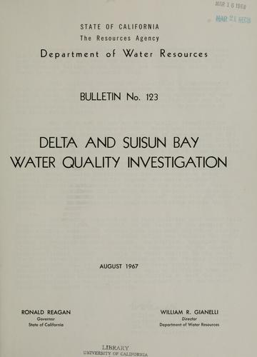 Delta and Suisun Bay water quality investigation