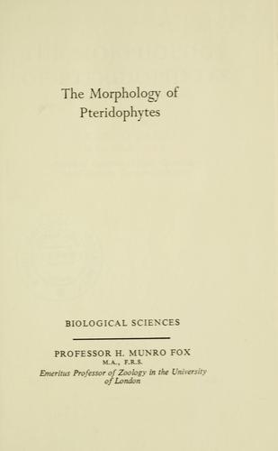 The morphology of pteridophytes