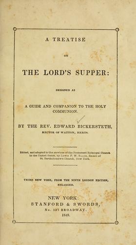 A treatise on the Lord's Supper