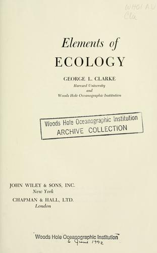 Elements of ecology