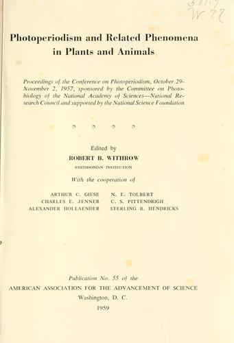 Photoperiodism and related phenomena in plants and animals