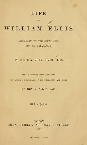 Life of William Ellis