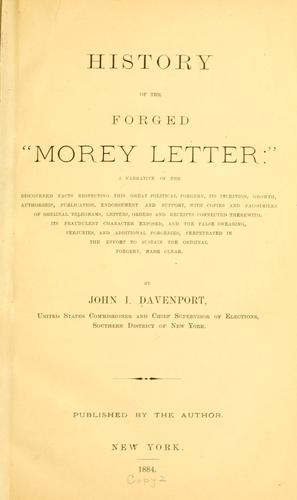 History of the forged "Morey letter"