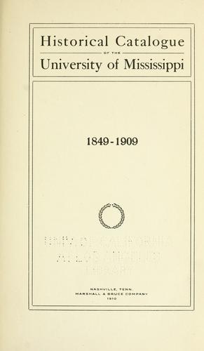 Historical catalogue of the University of Mississippi