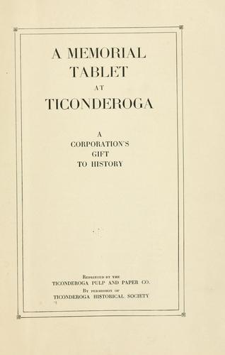 A memorial tablet at Ticonderoga
