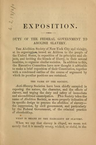 The constitutional duty of the federal government to abolish American slavery
