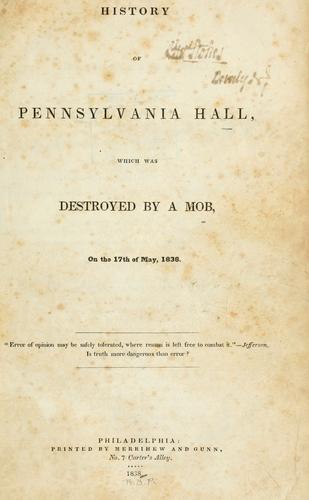 History of Pennsylvania hall