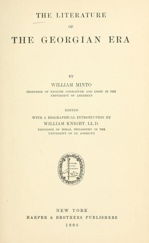 The literature of the Georgian era