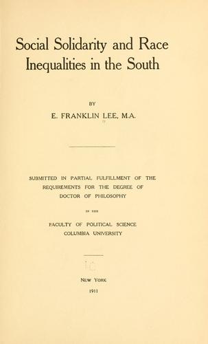 Social solidarity and race inequalities in the South