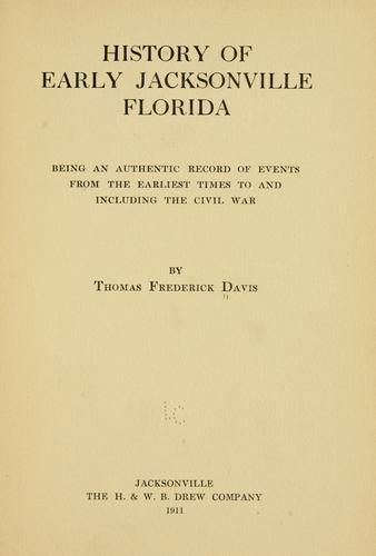 History of early Jacksonville, Florida