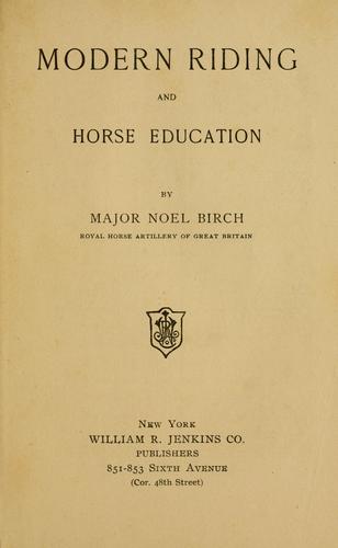 Modern riding and horse education