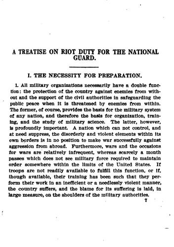A treatise on riot duty for the National Guard