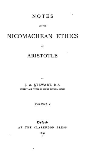 Notes on the Nicomachean ethics of Aristotle