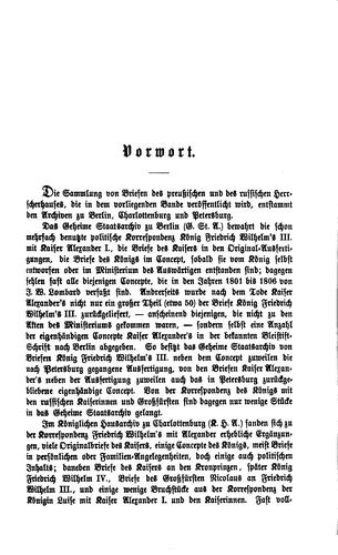 Briefwechsel könig Friedrich Wilhelm's III und der königin Luise mit kaiser Alexander I