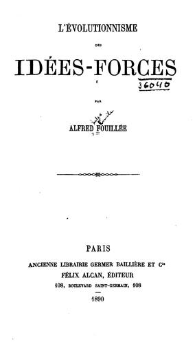 L'e ́volutionnisme des idées-forces