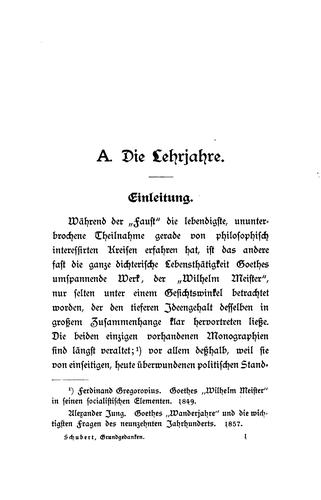 Die philosophischen grundgedanken in Goethes Wilhelm Meister