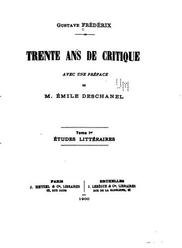 Trente ans de critique