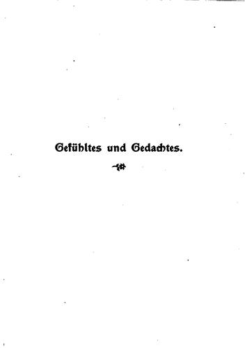 Gefühltes und gedachtes (1838-1888)