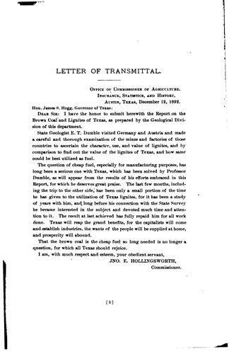 Report on the brown coal and lignite of Texas