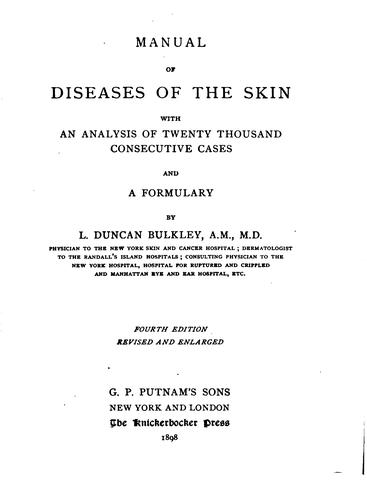 Manual of diseases of the skin