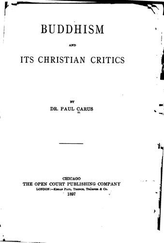 Buddhism and its Christian critics
