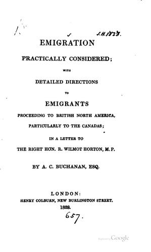 Emigration practically considered