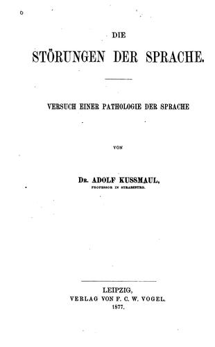 Die Störungen der Sprache