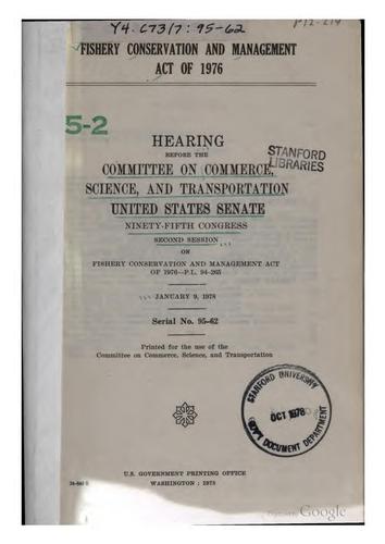Fishery conservation and management act of 1976