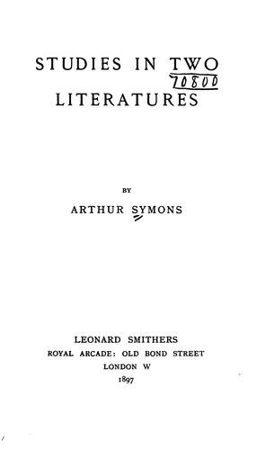 Studies in two literatures
