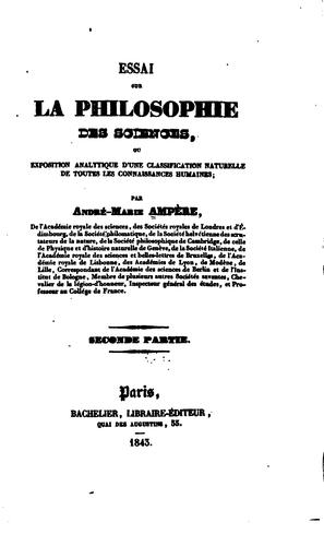 Essai sur la philosophie des sciences