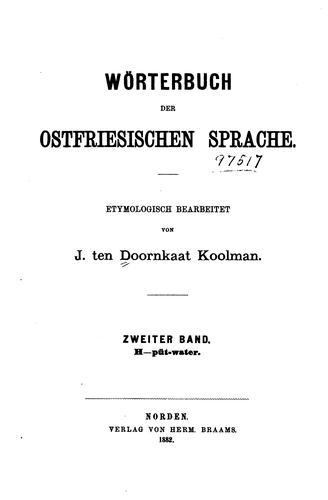 Wörterbuch der ostfriesischen Sprache