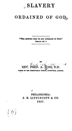 Slavery ordained of God