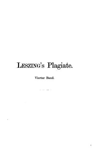 Lessing's Plagiate