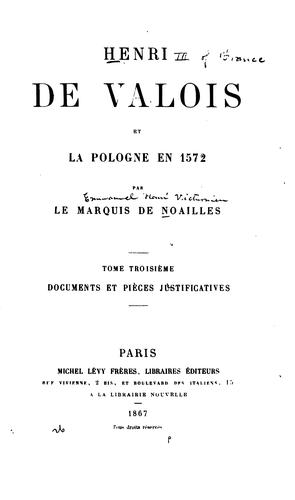 Henri de Valois et la Pologne en 1572