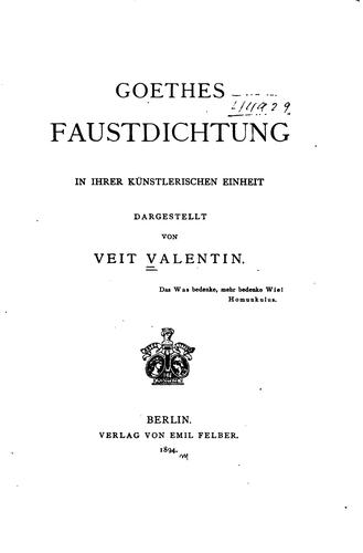 Goethes Faustdichtung