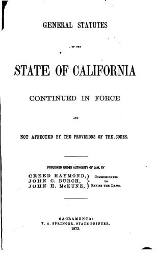 General statutes of the State of California