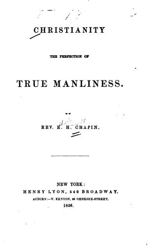 Christianity the perfection of true manliness
