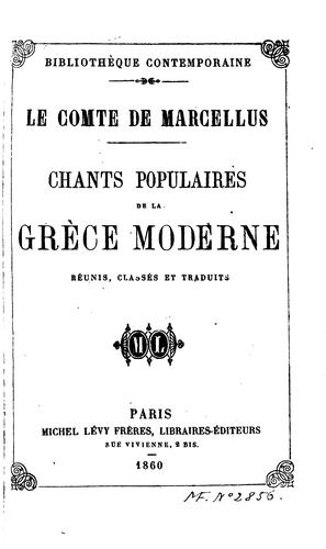 Chants populaires de la Grèce moderne
