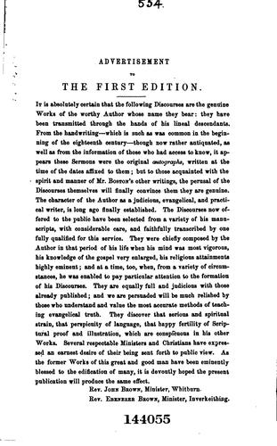 The whole works of the late Reverend Thomas Boston, of Ettrick
