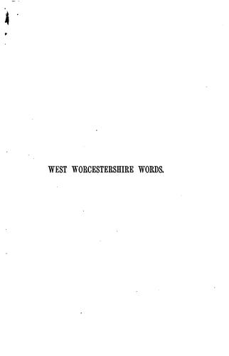 A glossary of west Worcestershire words