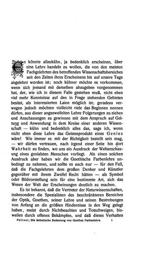 Die ästhetische bedeutung von Gœthes farbenlehre