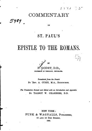 Commentary on St. Paul's Epistle to the Romans