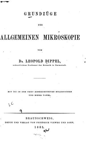 Grundzüge der allgemeinen Mikroskopie
