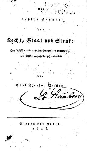 Die letzten Gründe von recht, staat und strafe